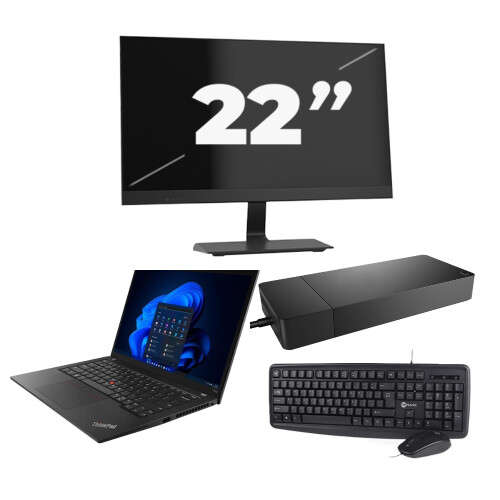 Refurbished Lenovo ThinkPad T14s - Intel Core i7-10e Generatie - 14 inch - 16GB RAM - 256GB SSD - Windows 11 Home + 1x 22 inch Monitor Tweedehands