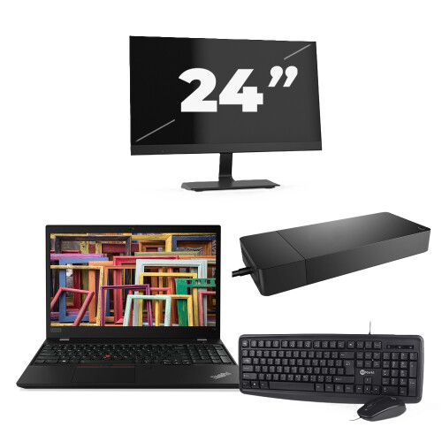 Refurbished Lenovo ThinkPad T15 - Intel Core i7-10e Generatie - 15 inch - 16GB RAM - 256GB SSD - Windows 11 Home + 1x 24 inch Monitor Tweedehands