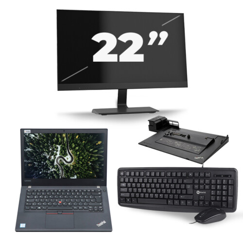 Refurbished Lenovo ThinkPad T470 - Intel Core i5-6e Generatie - 14 inch - 8GB RAM - 256GB SSD - Windows 11 + 1x 22 inch Monitor Tweedehands