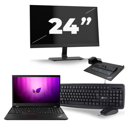 Refurbished Lenovo ThinkPad T590 - Intel Core i5-8e Generatie - 15 inch - 16GB RAM - 256GB SSD - Windows 11 + 1x 24 inch Monitor Tweedehands