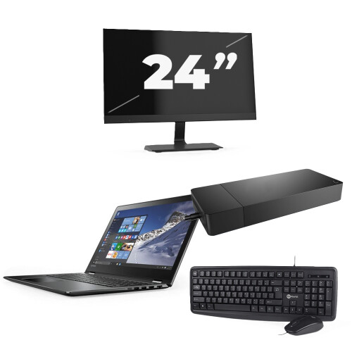 Refurbished Lenovo ThinkPad X1 Carbon Gen 4 - Intel Core i7-6e Generatie - 14 inch - 8GB RAM - 256GB SSD - Windows 11 + 1x 24 inch Monitor Tweedehands