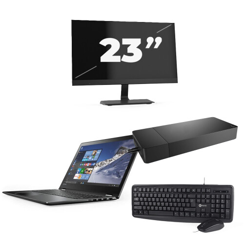 Refurbished Lenovo ThinkPad X1 Yoga Gen 4 - Intel Core i7-8e Generatie - 14 inch - 16GB RAM - 256GB SSD - Windows 11 Home + 1x 23 inch Monitor Tweedehands