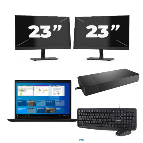 Refurbished Lenovo ThinkPad X13 Gen 2 - Intel Core i5-11e Generatie - 13 inch - 8GB RAM - 256GB SSD - Windows 11 Home + 2x 23 inch Monitor Tweedehands