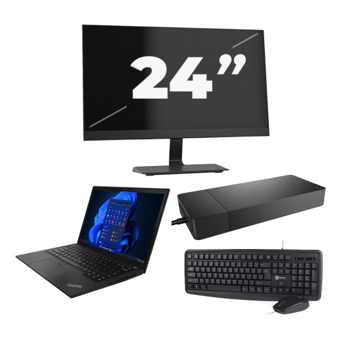 Refurbished Lenovo ThinkPad X13 Gen 3 - Intel Core i5-12e Generatie - 13 inch - 16GB RAM - 256GB SSD - GPU - Windows 11 Home + 1x 24 inch Monitor Tweedehands