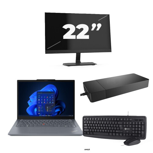Refurbished Lenovo ThinkPad X13 - Intel Core i5-10e Generatie - 13 inch - 8GB RAM - 256GB SSD - Windows 11 + 1x 22 inch Monitor Tweedehands