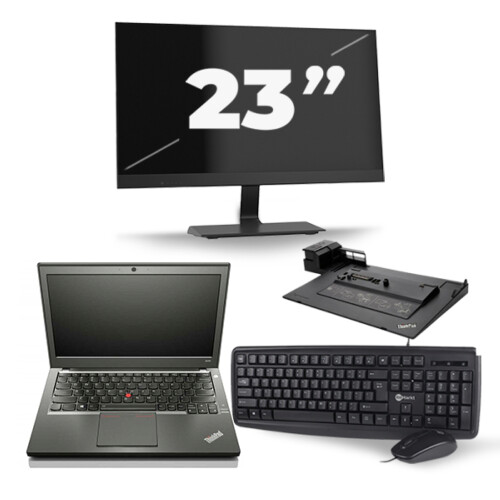 Refurbished Lenovo ThinkPad X240 - Intel Core i7-4e Generatie - 12 inch - 8GB RAM - 256GB SSD - Windows 11 + 1x 23 inch Monitor Tweedehands