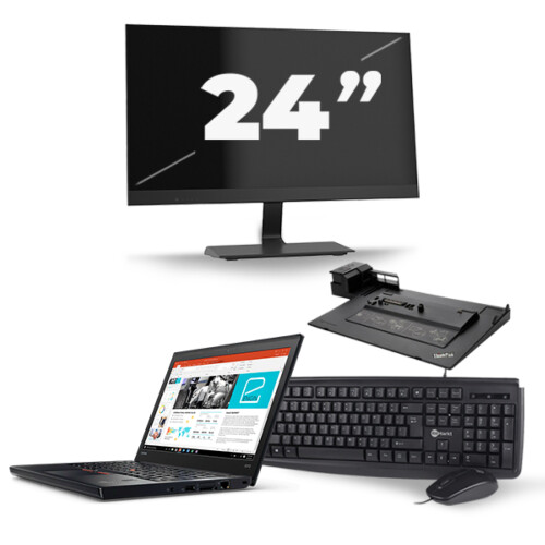 Refurbished Lenovo ThinkPad X270 - Intel Core i5-7e Generatie - 12 inch - 8GB RAM - 256GB SSD - Windows 11 + 1x 24 inch Monitor Tweedehands