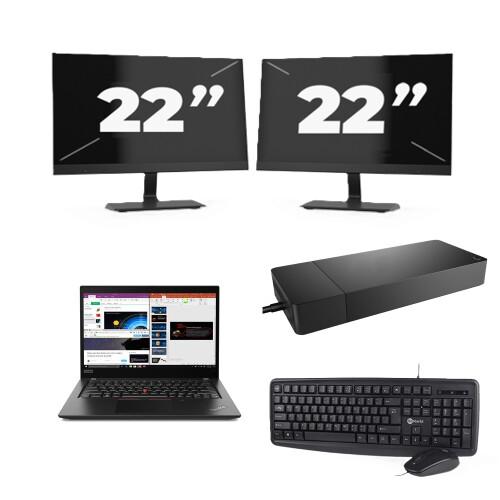 Refurbished Lenovo ThinkPad X395 - AMD Ryzen 5 PRO 3500U - 13 inch - 16GB RAM - 256GB SSD - Windows 11 Home + 2x 22 inch Monitor Tweedehands