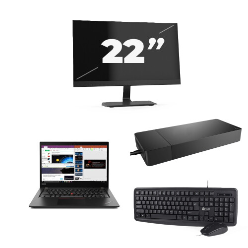 Refurbished Lenovo ThinkPad X395 - AMD Ryzen 5 PRO 3500U - 13 inch - 8GB RAM - 256GB SSD - Windows 11 Home + 1x 22 inch Monitor Tweedehands