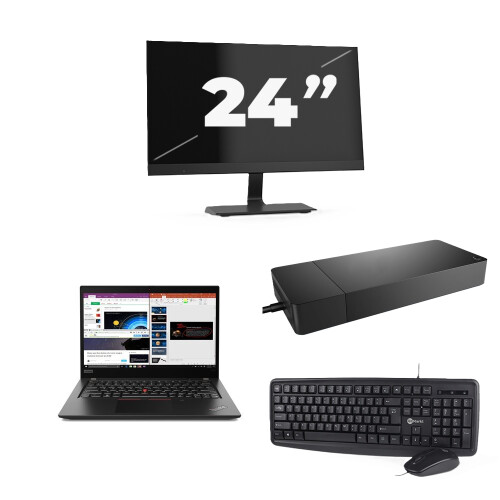 Refurbished Lenovo ThinkPad X395 - AMD Ryzen 5 PRO 3500U - 13 inch - 8GB RAM - 256GB SSD - Windows 11 Home + 1x 24 inch Monitor Tweedehands