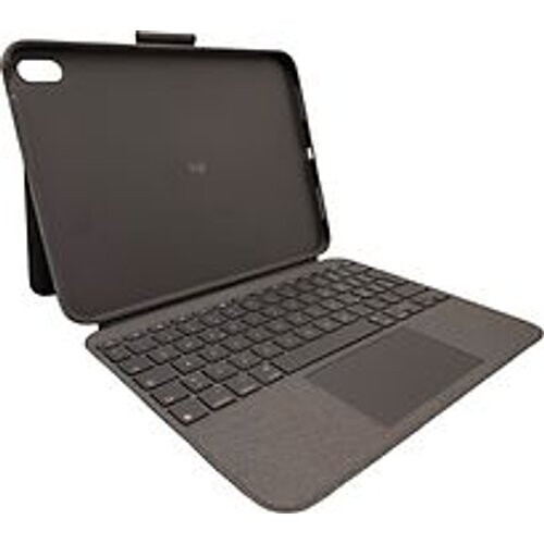 Refurbished Logitech Combo Touch Keyboard Dock oxford grey iPad (10e generatie en A16) [duitse toetsenbordindeling, QWERTZ] Tweedehands