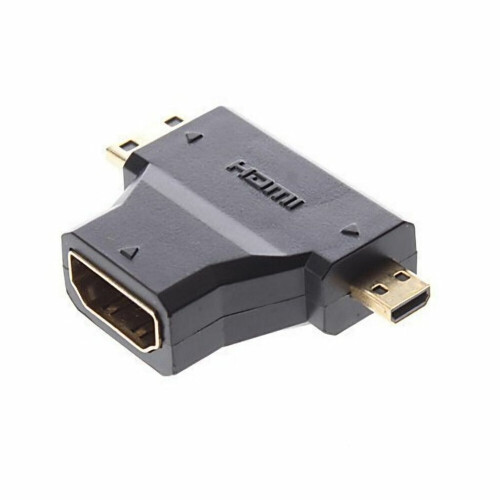 Refurbished Micro HDMI Male & Mini HDMI Male to HDMI Female 90 Degree Adapter