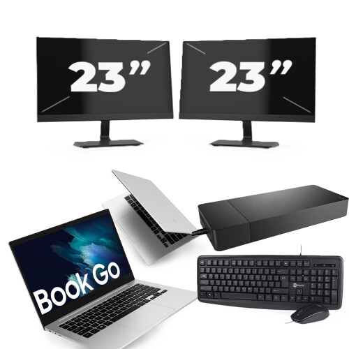 Refurbished Microsoft Surface Go - Intel Core i5-10e Generatie - 10 inch - 8GB RAM - 64GB SSD - Windows 11 Home + 2x 23 inch Monitor Tweedehands