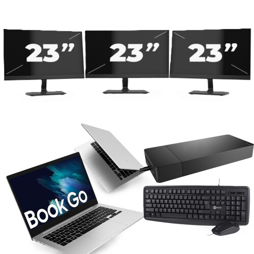 Refurbished Microsoft Surface Go - Intel Core i5-10e Generatie - 10 inch - 8GB RAM - 64GB SSD - Windows 11 Home + 3x 23 inch Monitor Tweedehands