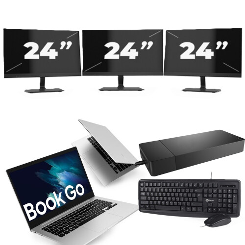 Refurbished Microsoft Surface Go - Intel Core i5-10e Generatie - 10 inch - 8GB RAM - 64GB SSD - Windows 11 Home + 3x 24 inch Monitor Tweedehands