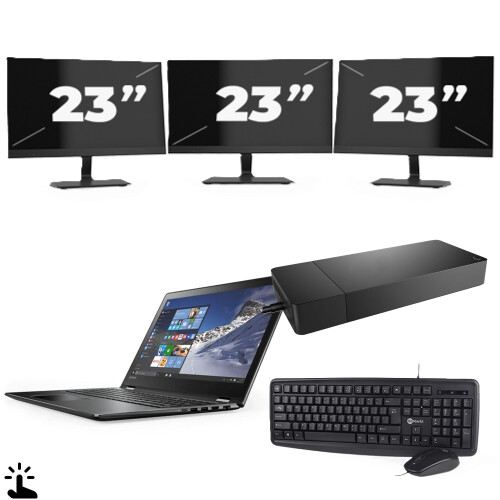 Refurbished Microsoft Surface Laptop 4 - Intel Core i7-11e Generatie - 15 inch - Touch - 16GB RAM - 256GB SSD - Windows 11 Home + 3x 23 inch Monitor Tweedehands