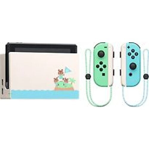 Refurbished Nintendo Switch 32 GB [Animal Crossing: New Horizons Limited editie incl. controller blauw/groen, zonder software] wit Tweedehands