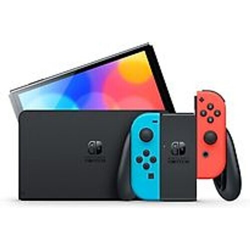Refurbished Nintendo Switch OLED 64GB [incl. controller roodblauw] zwart Tweedehands