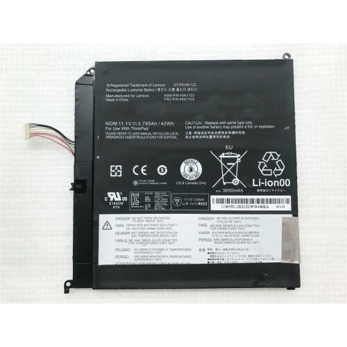 Refurbished Notebook battery for Lenovo ThinkPad Helix Series 11.1V 42Wh Tweedehands