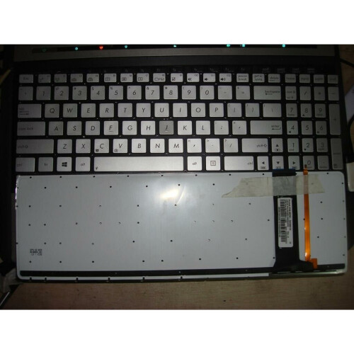 Refurbished Notebook keyboard for Asus N56 N76 N550 N750 with backlit silver Tweedehands