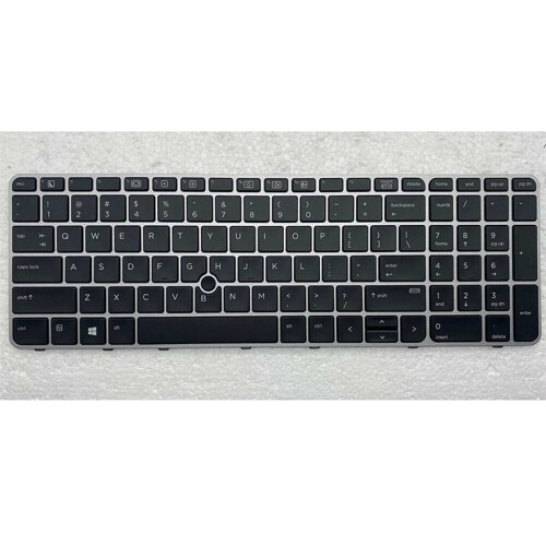 Refurbished Notebook keyboard for HP EliteBook 850 G3 G4 ZBook 15u G3 with pointer silver frame backlit OEM Tweedehands