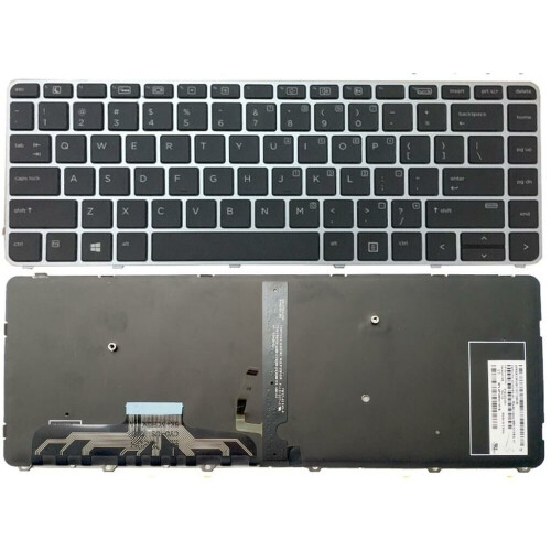 Refurbished Notebook keyboard for HP EliteBook Folio 1040 G3 with silver frame backlit Tweedehands