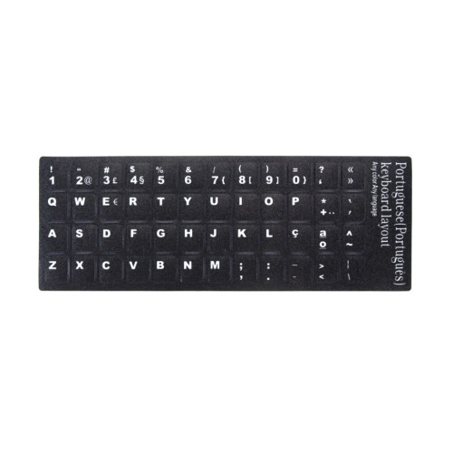 Refurbished Notebook Keyboard Stickers Portugal Black-White Tweedehands