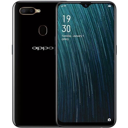 Refurbished Oppo A5S 32GB - Zwart - Simlockvrij - Dubbele simkaart Tweedehands