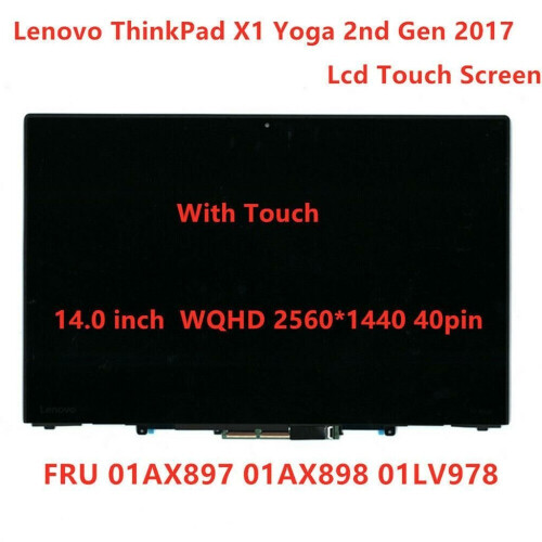 Refurbished Original 14.0 LED 3K COMPLETE LCD Whole Assembly for Lenovo ThinkPad X1 Yoga 2nd 2017 01AX897" Tweedehands