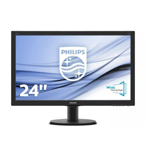 Refurbished Philips 240V5QDSB - 24 inch - 1920x1080 - DVI - HDMI - VGA - Zwart