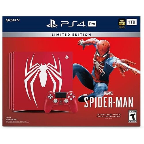 Refurbished PlayStation 4 Pro 1000GB - Rood - Limited edition Spiderman + Marvel’s Spider-Man Tweedehands