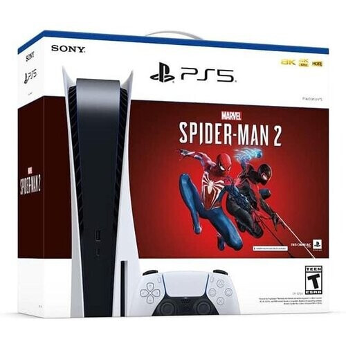 Refurbished PlayStation 5 825GB - Wit - Limited edition Spider-Man 2 + Spider-Man 2 Tweedehands