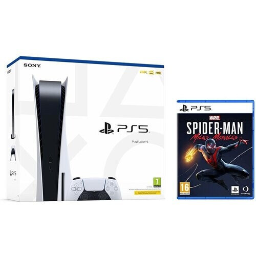 Refurbished PlayStation 5 825GB - Wit + Spider-Man Miles Morales Tweedehands