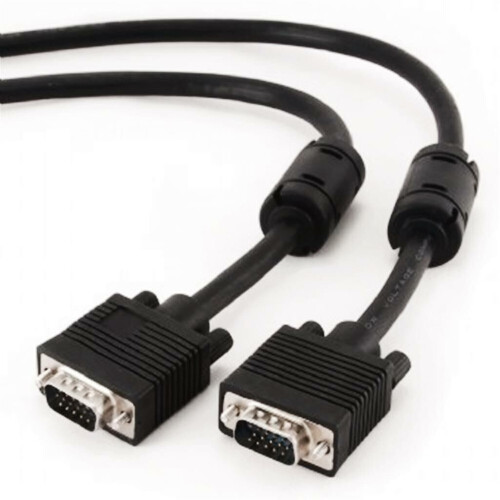 Refurbished Premium VGA HD15M/HD15M dual-shielded w/2*ferrite 10ft cable, black color Tweedehands