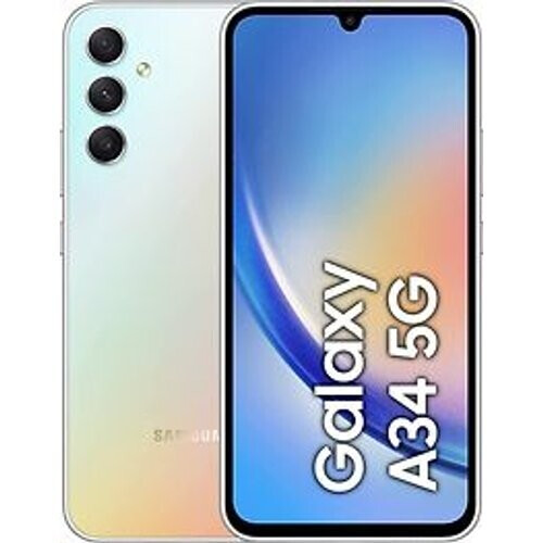 Refurbished Samsung Galaxy A34 5G Dual SIM 256GB awesome silver Tweedehands