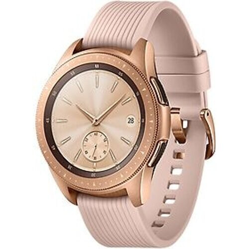 Refurbished Samsung Galaxy Watch 42 mm goud met siliconenarmband [wifi + 4G] roze Tweedehands