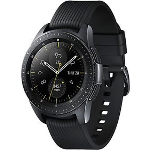 Refurbished Samsung Galaxy Watch 42 mm zwart met siliconenarmband [wifi + 4G] zwart Tweedehands