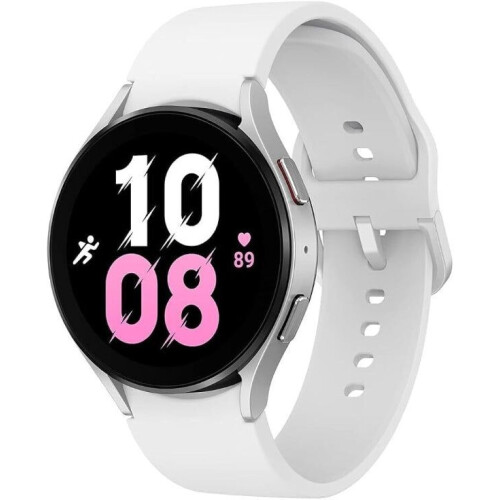 Refurbished Samsung Galaxy Watch 5 - 44MM Super AMOLED - Exynos - Zilver Tweedehands