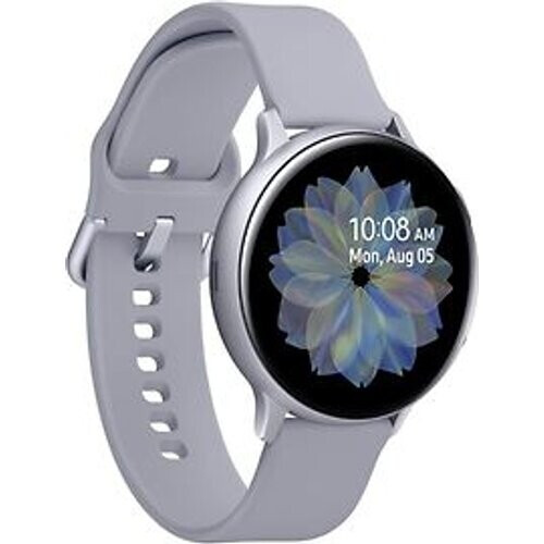 Refurbished Samsung Galaxy Watch Active2 44 mm aluminium kast zilver op sportbandje silver [wifi + 4G] Tweedehands
