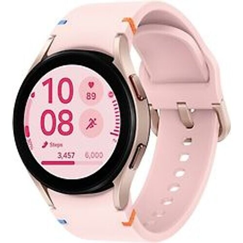 Refurbished Samsung Galaxy Watch FE 40mm aluminium kast pink gold op siliconen bandje pink gold [wifi] Tweedehands