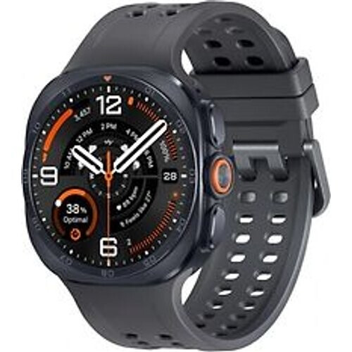 Refurbished Samsung Galaxy Watch Ultra2 47 mm Titanium Gray op marine band zwart Tweedehands