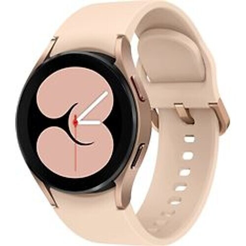 Refurbished Samsung Galaxy Watch4 40 mm aluminium kast pink gold op siliconen bandje pink gold [wifi] Tweedehands