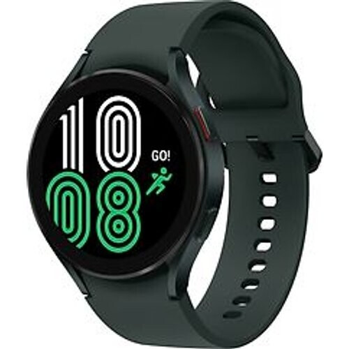Refurbished Samsung Galaxy Watch4 44 mm aluminium kast groen op siliconen bandje groen [wifi + 4G] Tweedehands