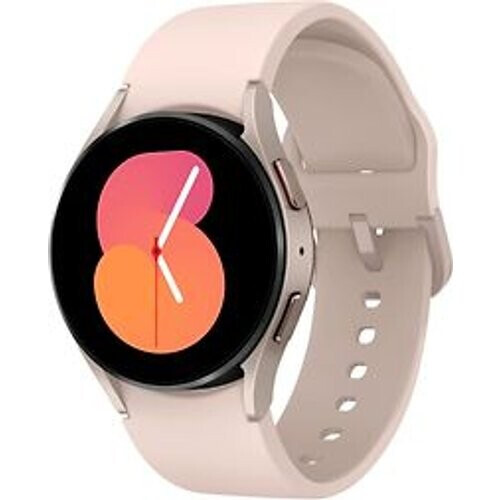 Refurbished Samsung Galaxy Watch5 40 mm horlogekast van Pink Gold Aluminium op Pink Gold Sport Band S/M [Wi-Fi + 4G] Tweedehands