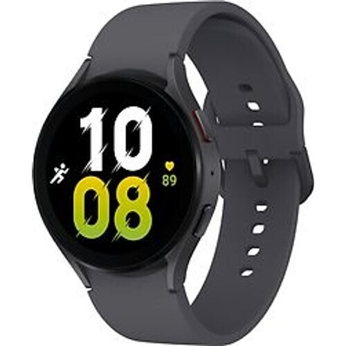 Refurbished Samsung Galaxy Watch5 44 mm horlogekast van Black Aluminium op Graphite Sport Band S/M [Wi-Fi + 4G] Tweedehands
