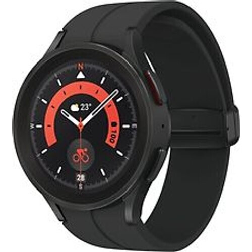 Refurbished Samsung Galaxy Watch5 Pro 45 mm horlogekast van Black Titanium op Graphite D-Buckle Sport Band M/L [Wi-Fi] Tweedehands