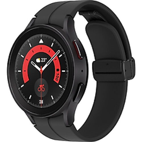 Refurbished Samsung Galaxy Watch5 Pro 45 mm horlogekast van Black Titanium op Graphite D-Buckle Sport Band M/L [Wi-Fi + 4G] Tweedehands