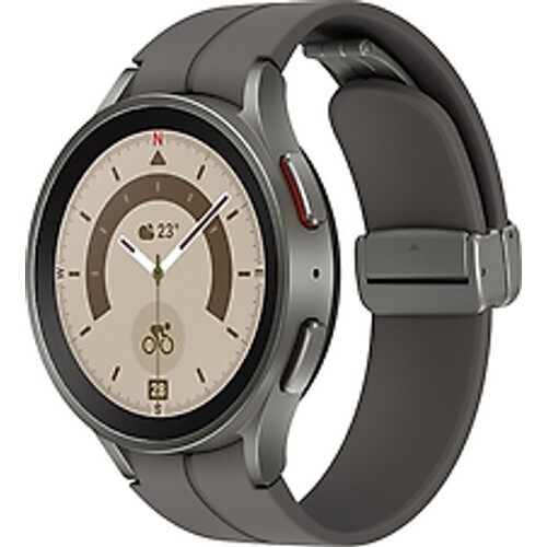 Refurbished Samsung Galaxy Watch5 Pro 45 mm horlogekast van Grey Titanium op Grey Sport Band M/L [Wi-Fi] Tweedehands