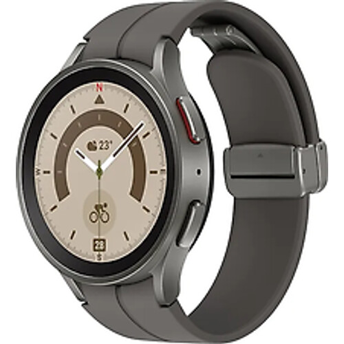 Refurbished Samsung Galaxy Watch5 Pro 45 mm horlogekast van Grey Titanium op Grey D-Buckle Sport Band M/L [Wi-Fi] Tweedehands