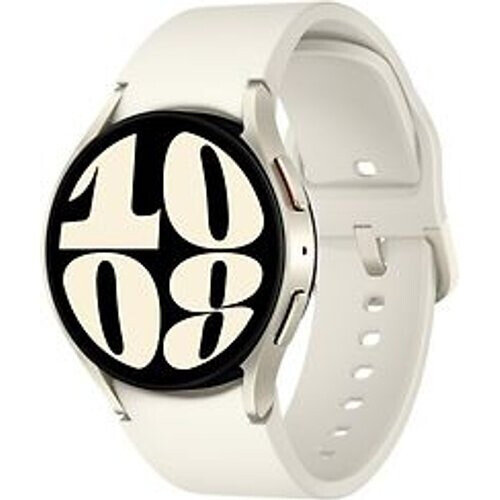 Refurbished Samsung Galaxy Watch6 40 mm aluminium kast goud op sportbandje S/M cream [wifi +4G] Tweedehands